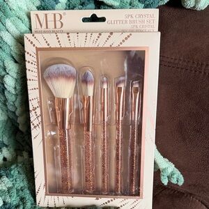 MB Must-Have Beauty 5pc Crystal Glitter Brush Set - Rose Gold